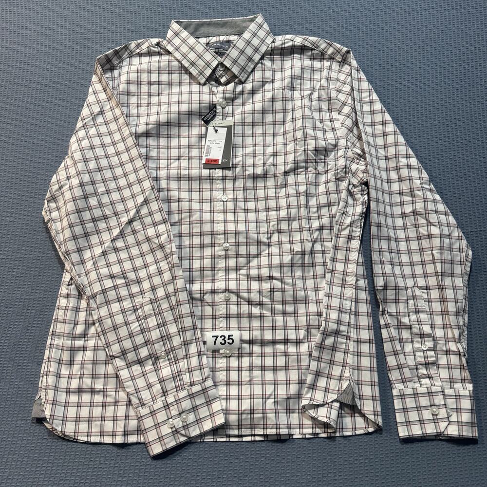Van Heusen Men's‎ Regular Fit Button Down Collar Dress Shirt Sz L Brand New